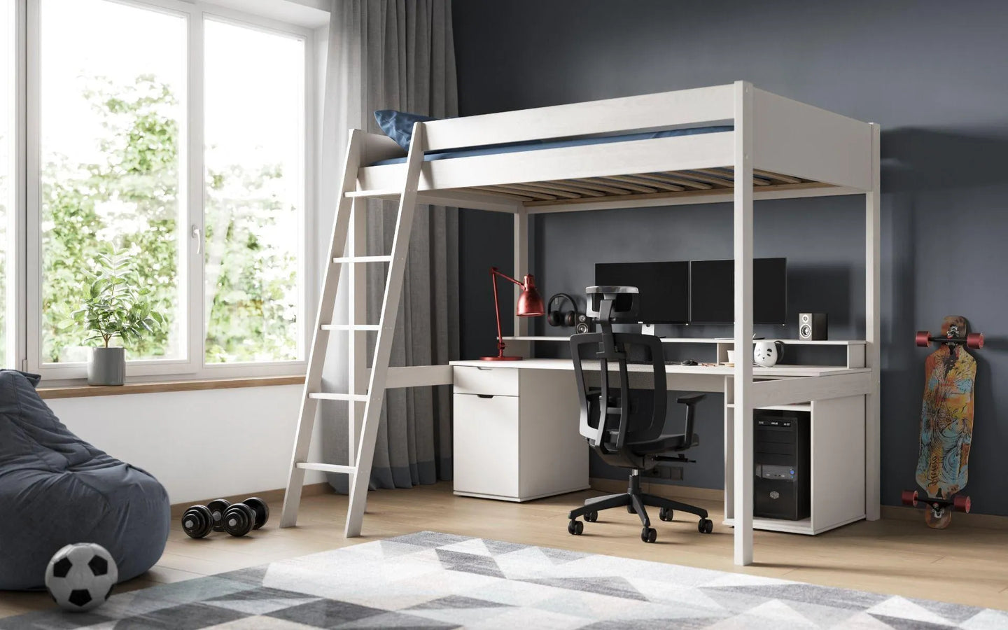 Tera Solid Wood Small Double Gaming High Sleeper